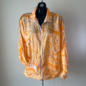 Fabletics Orange Swirl spring Jacket